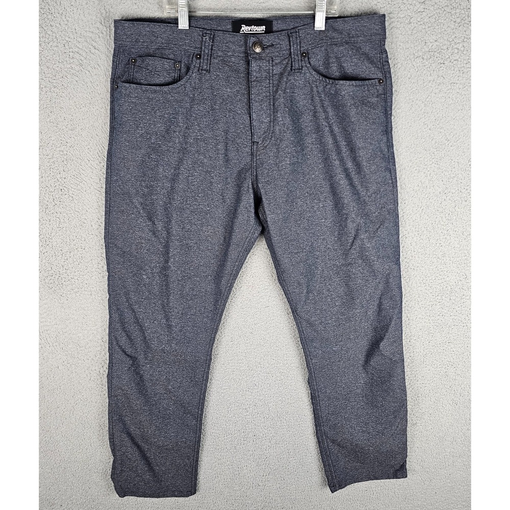 Revtown Decade Sharp Pants Men 36x32 Stretch Flat Front Formal Tapered Leg